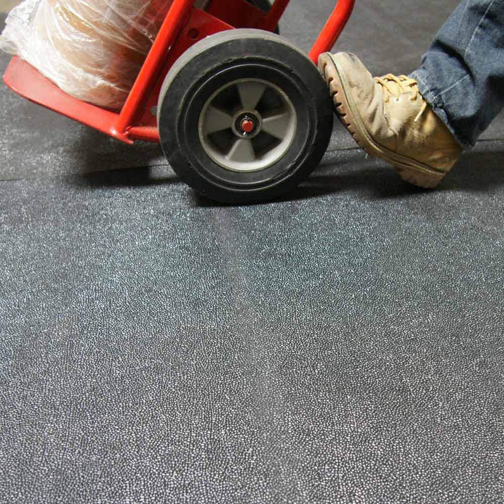 Black Pebble Surface Rubber Runner Mat, 48" x 6"