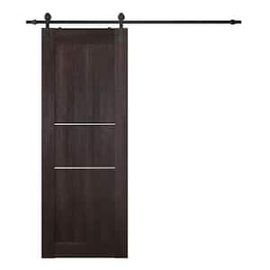 Vona 07 2H 32 in. x 80 in. Veralinga Oak Finished Composite Core Wood Sliding Barn Door with Hardware Kit