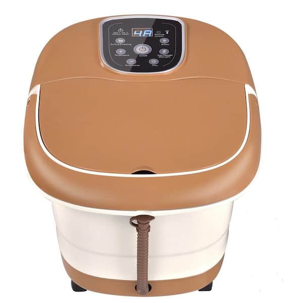Costway All-In-One Foot Spa Bath Massager Tem/Time Set Heat Bubble Vibration with 6 Roller