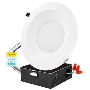 10 in. Integrated LED Recessed Light Kit with J-Box CCT 3000K/4000K/5000K, 22/29/37.5-Watt Dimmable Wet Rated IC Rated