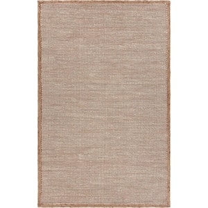 Classic Interwoven Jute Blend Area Rug LR03385 7 ft. 9 in. x 9 ft. 9 in. Tan/Off-White