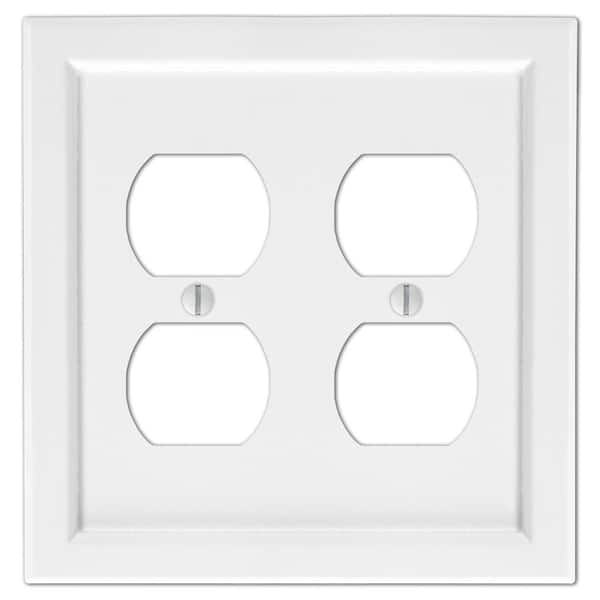 AMERELLE Woodmore 2 Gang Duplex Wood Wall Plate - White