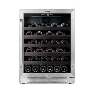 24 in. 46-Wine Bottle Built in Undercounter Stainless Steel Wine Refrigerator