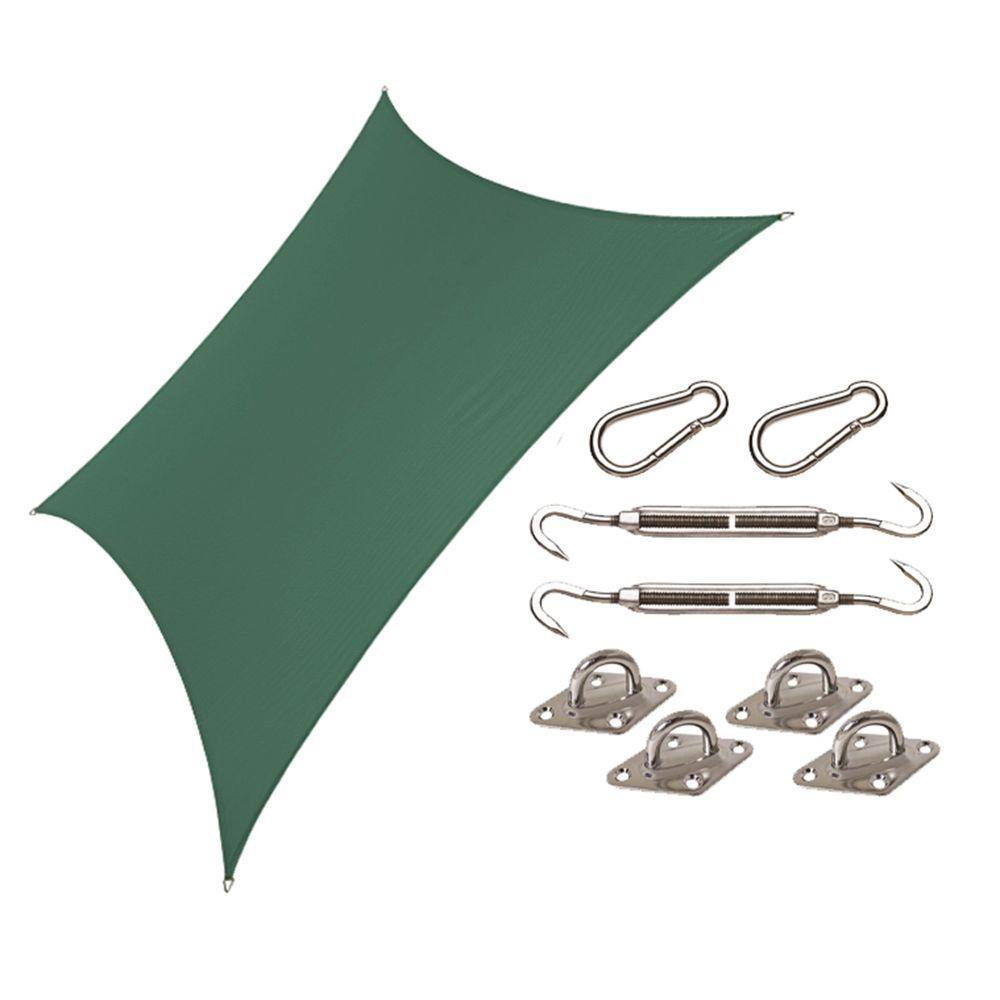 Heritage Green 12 ft. Square Polyethylene Shade Sail Canopy
