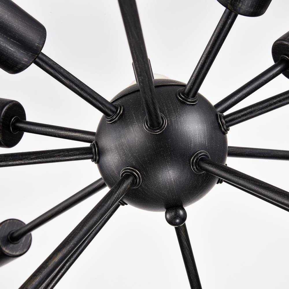 Lorena Black Iron 15-Light Sputnik Industrial Chandelier