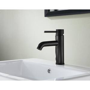 Valle Single Hole Single-Handle Bathroom Faucet in Matte Black