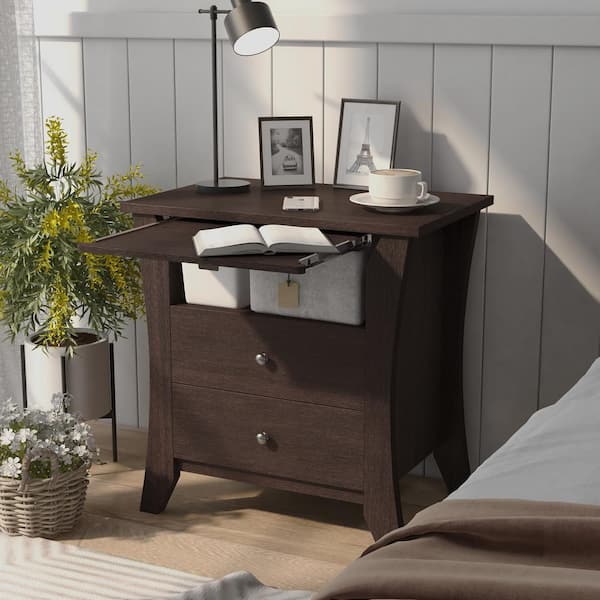 Furniture of America Kim 2-Drawer Espresso Nightstand