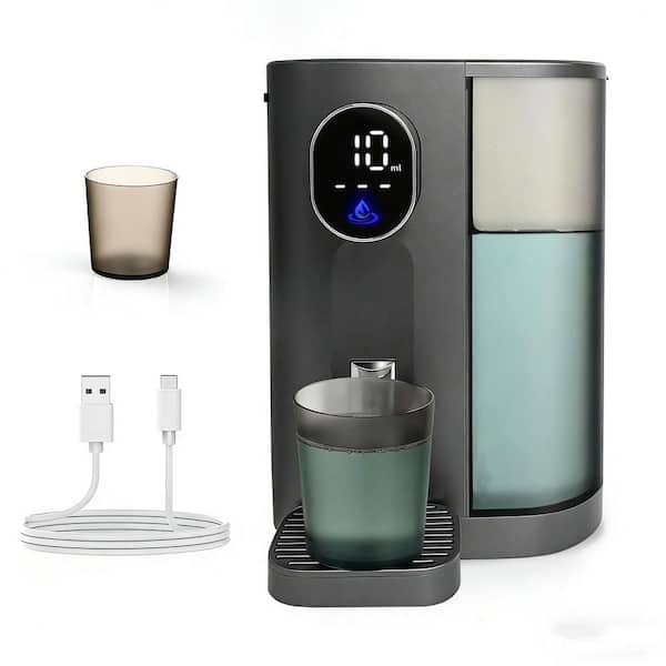 3-Piece Bathroom Accessory Set, Wall-Mounted Automatic Mouthwash Dispenser in Gray with Led Screen