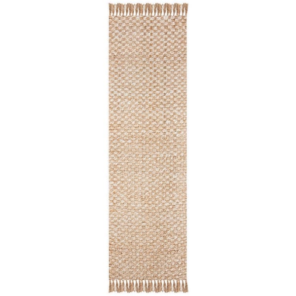 SAFAVIEH Natural Fiber Beige/Ivory 3 ft. x 8 ft. Solid Runner Rug