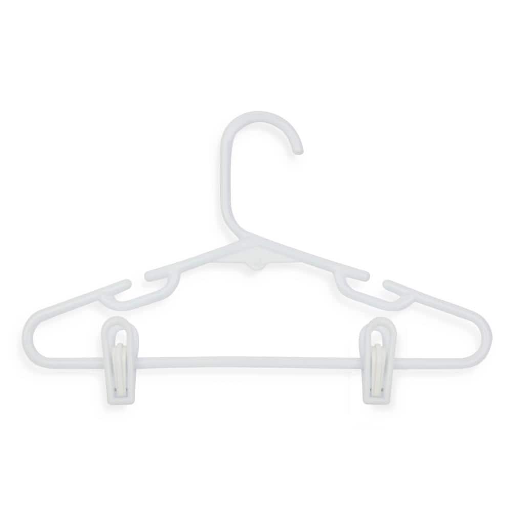 Amber Home 11.8 Pretty Baby Hangers 20 Pack, Sturdy Metal Wire & Matte  White Coating Children Clothes Hangers (Matte White)