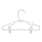 Kids White Plastic Hangers with Clips 18-Pack