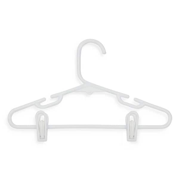 Honey-Can-Do Kids White Plastic Hangers with Clips 18-Pack HNG