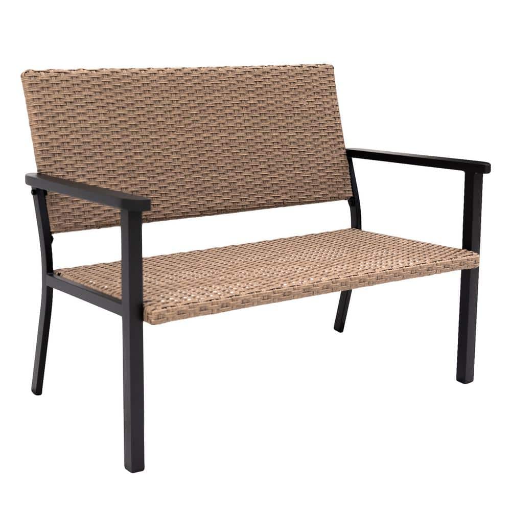 CHopetree Wicker Outdoor Loveseat for Outside Garden Porch CHTFWTSNW The Home Depot