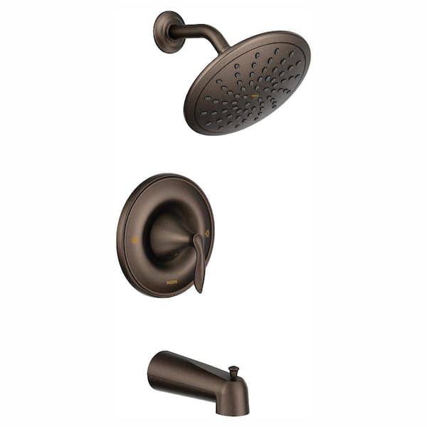 MOEN Eva Posi-Temp Rain Shower Single-Handle Tub and Shower Faucet Trim Kit in Oil Rubbed Bronze (Valve Not Included)