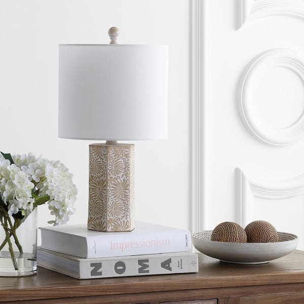 SAFAVIEH Eliseo 18.5 in. Beige Table Lamp