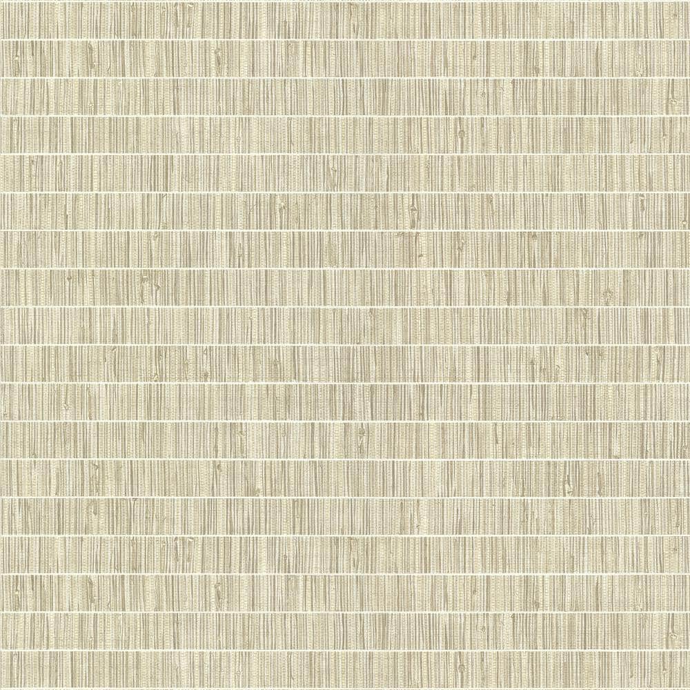 Taupe Vinyl-Coated Faux Grasscloth Embossed Wallpaper