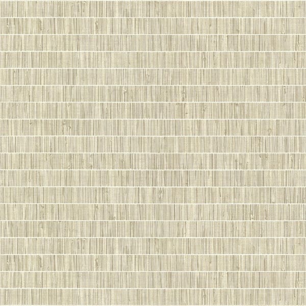 Warner Luz Taupe Faux Grasscloth Wallpaper Sample