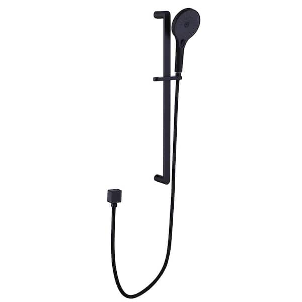 Aurora Decor Hemo 3-Spray Round Hand Shower with Slide Bar Kit in Matte Black