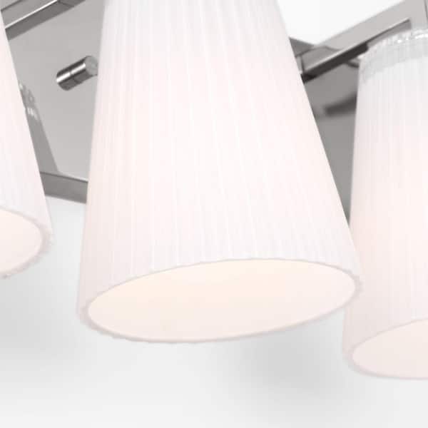 Generation Lighting - Upson 23.5 in. W x 7.75 in. H 4-Light Chrome Dimmable Extra Large Bathroom Vanity Light with Glass Shades