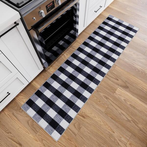 Ottomanson Ottohome Collection Non-Slip Rubberback Checkered