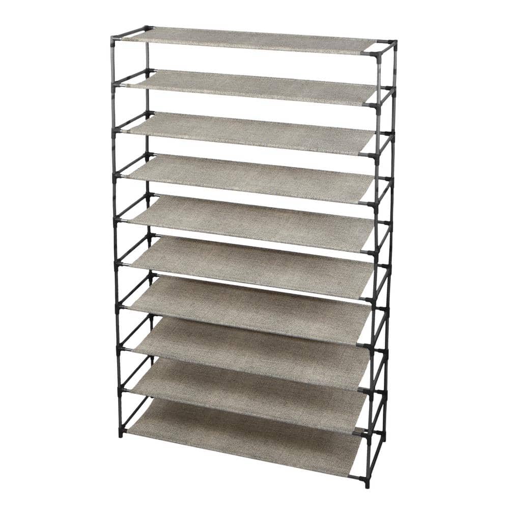 Simplify 596 H 50Pair 50Tier Black Iron Shoe Rack 23205BLACKFEJ