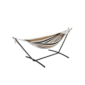 9 ft. Double Portable Hammock Bed Hammock Outdoor with Stand in Multi-Colored