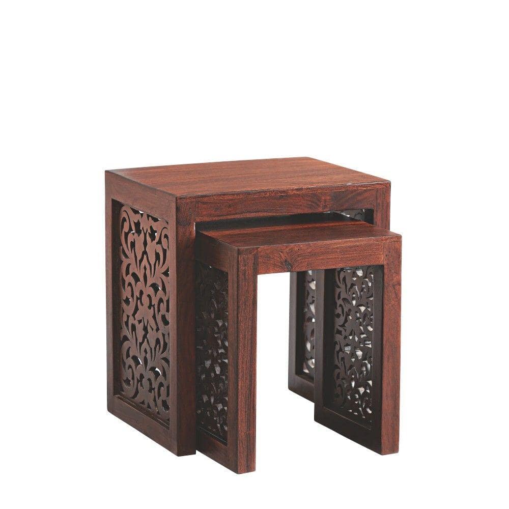 Maharaja Walnut Brown 2-Piece Nesting End Table - thumbnail 2