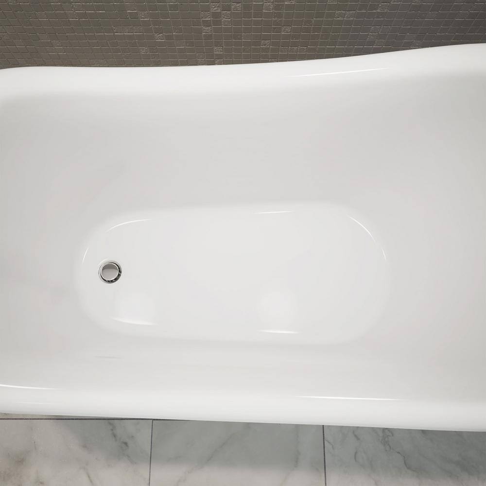 61" White Acrylic Freestanding Clawfoot Bathtub