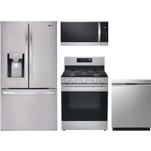 28 cu. ft. Standard Depth Refrigerator with 5 Burner Freestanding Gas Range and Dishwasher with QuadWash