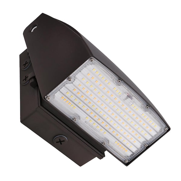 ETI LIGHTING 70-Watt Equivalent VersaPak Integrated LED Bronze Wall Pack Light Adjustable 1900-4050 Lumens and CCT with Photocell