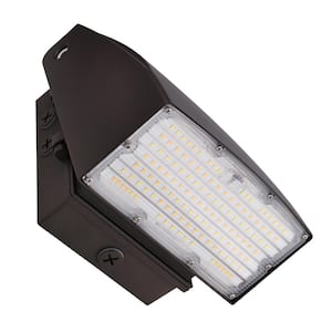 70-Watt Equivalent VersaPak Integrated LED Bronze Wall Pack Light Adjustable 1900-4050 Lumens and CCT with Photocell