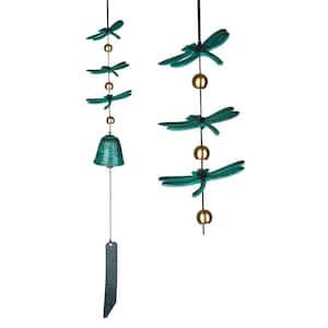 Signature Collection, Woodstock Habitats, Dragonfly Windbell, 20 in. Verdigris Wind Chime