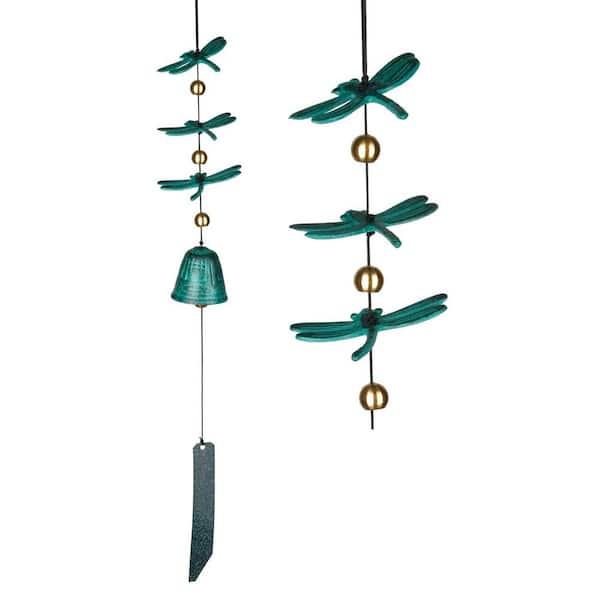 WOODSTOCK CHIMES Signature Collection, Woodstock Habitats, Dragonfly Windbell, 20 in. Verdigris Wind Chime