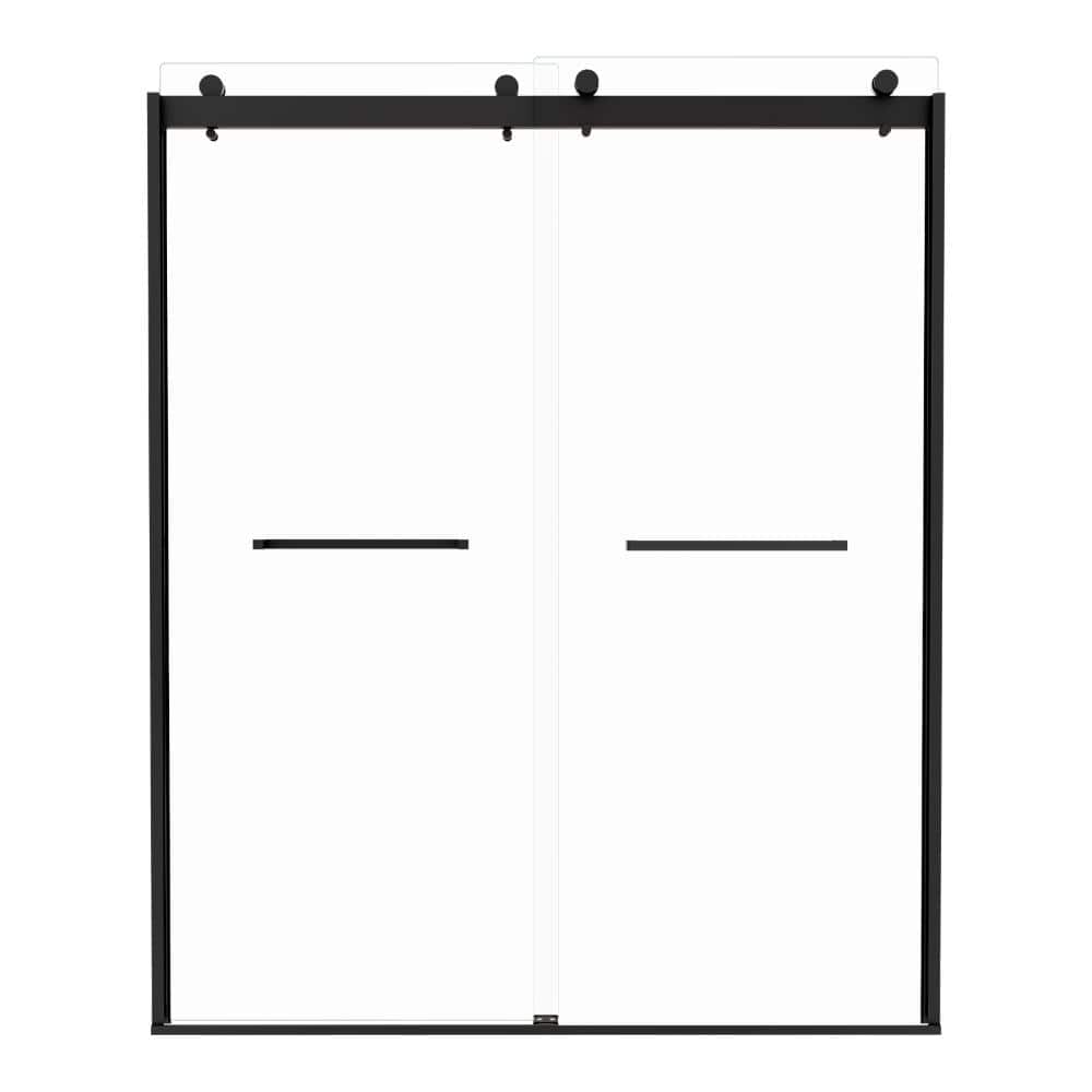 60 In W x 74 In H Bypass Sliding Shower Door, 5/16 In Tempered Glass, Matte Black Finish price history on PriceWatchPro
