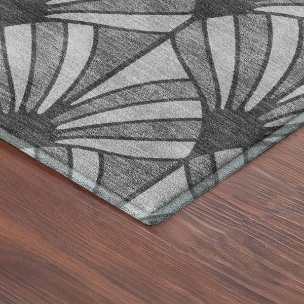 Mayfield Premium Machine Washable Abstract AMF2426 Gray 10 ft. x 14 ft. Area Rug