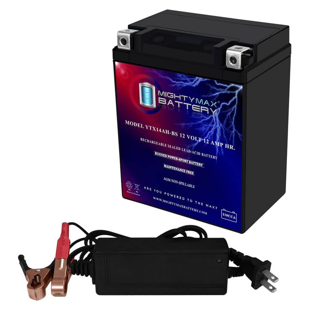 YTX14AH Battery Replaces Parts Unlimited 2113-0030 + 12V 2Amp Charger price history on PriceWatchPro