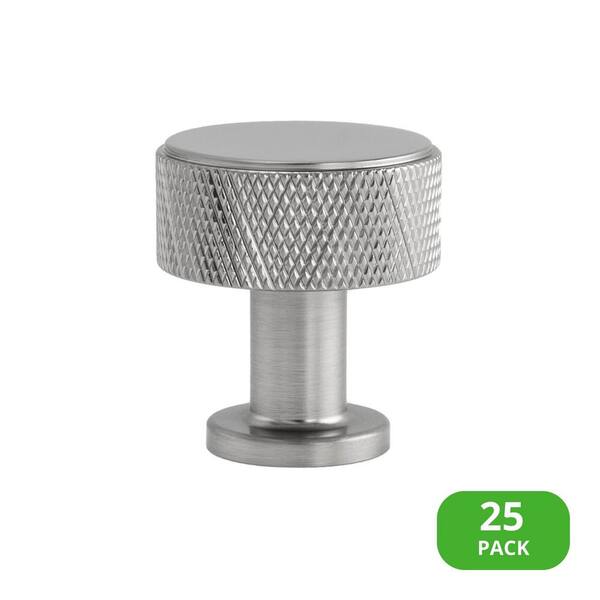 Sumner Street Home Hardware 25-Pack Kent Knurled 1-1/8 in. (29 mm) Industrial Satin Nickel Round Cabinet Knob