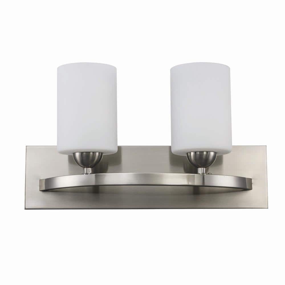 Moonlight Brushed Nickel Frosted Glass Vanity Light