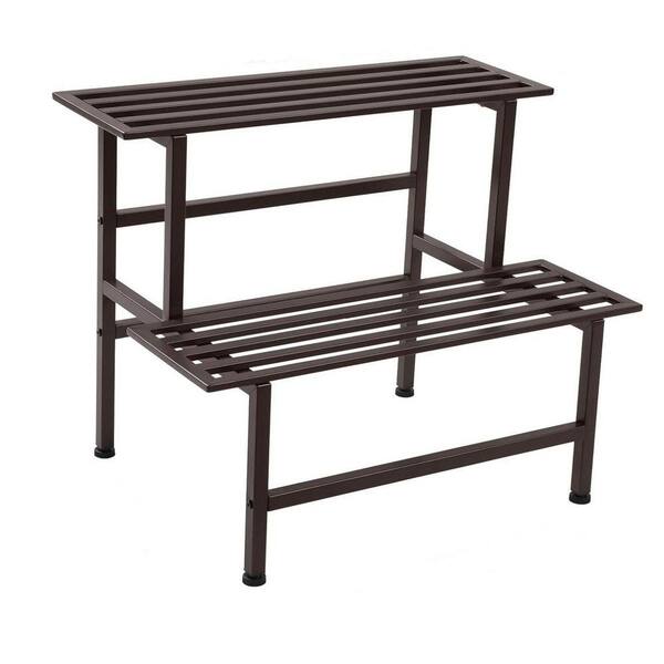2-Tier Coffee Metal Plant Stand(26 in. H W x 10.1 in. H