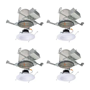 LT 6 in. New Construction IC Housing and Dimmable White Integrated LED Recessed Ceiling Light Retrofit Kit (4-Pack)