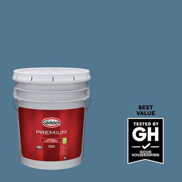 Glidden Premium 5 gal. PPG1156-5 Smoke Blue Eggshell Interior Latex Paint