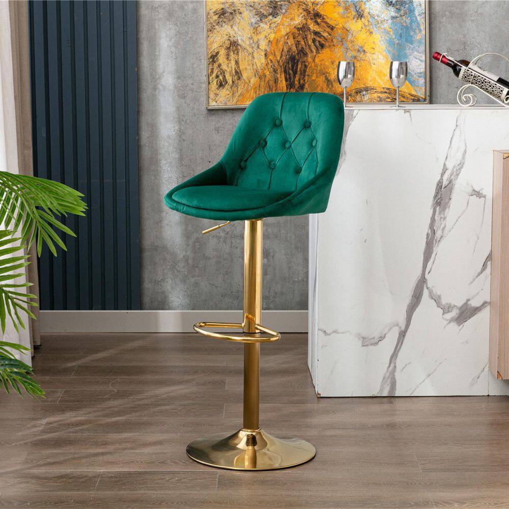 ANBAZAR Emerald Green Velvet Upholstery Dining Chair (Set of 1