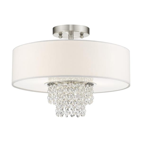 Carlisle 3 Light Brushed Nickel Semi Flush Mount