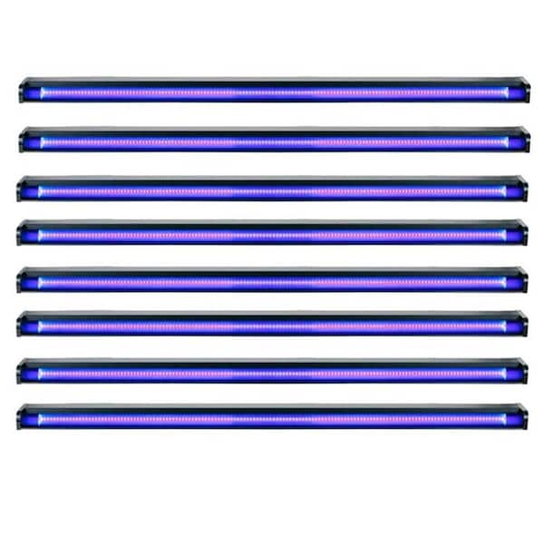 ADJ 48 in. 20-Watt Equivalent Integrated LED Black Strip Light Fixture Bar (8-Pack)