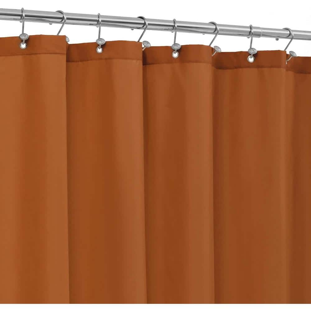 72 in. W x 84 in. L Waterproof Fabric Shower Curtain in Burnt Orange