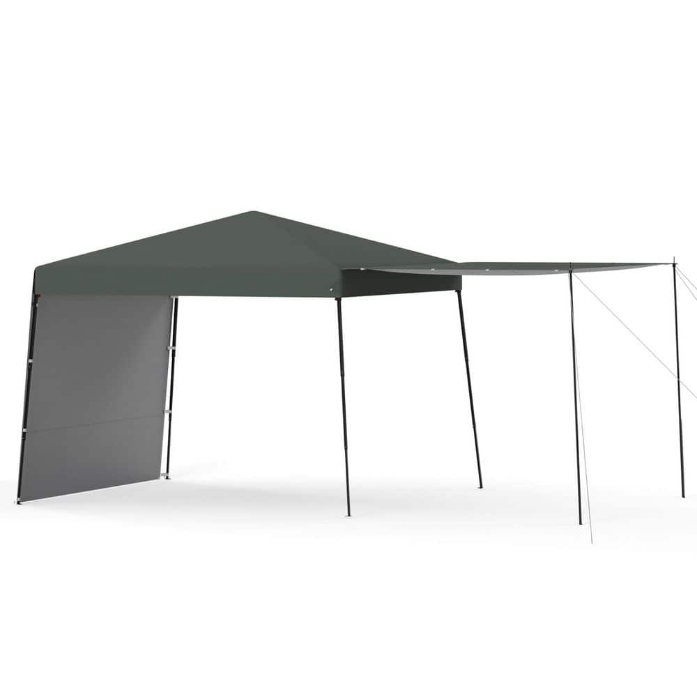 10 ft. x 10 ft. Pop-Up Canopy Tent with 2 Sidewalls, Waterproof Sun Shade T
