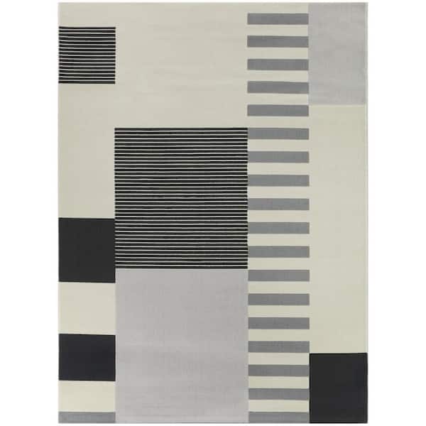 BALTA Bailey Charcoal 7 ft. x 9 ft. Geometric Area Rug