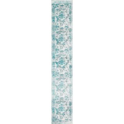 Unique Loom Sofia Casino Turquoise 2' 0 X 9' 10 Runner Rug 3141422 