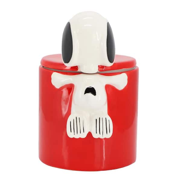 Peanuts Hello Cookies 8.2 in. Ceramic Snoopy Cookie Jar w/ Lid in