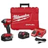 M18 FUEL 18-Volt Lithium-Ion Brushless Cordless 1/4 in. Hex Impact Driver Kit with Two 5.0Ah Batteries Charger Hard Case